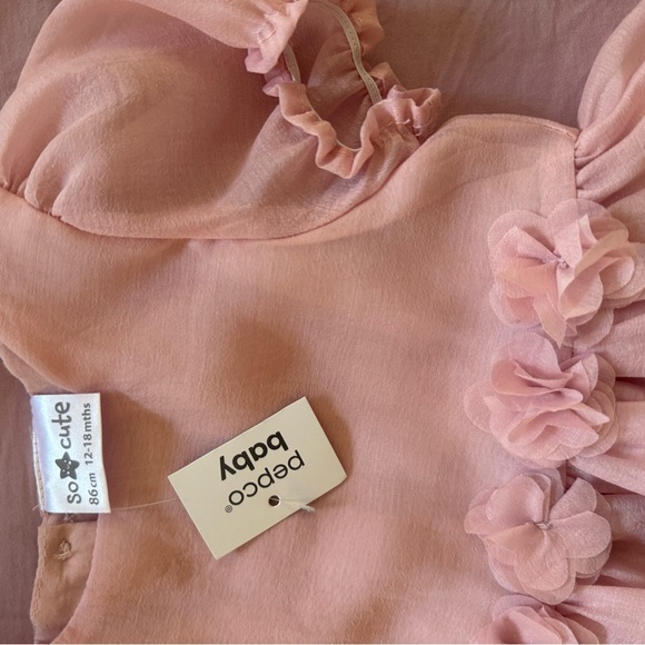 Other - Posh Baby Pink Floral Ruffle Dress
